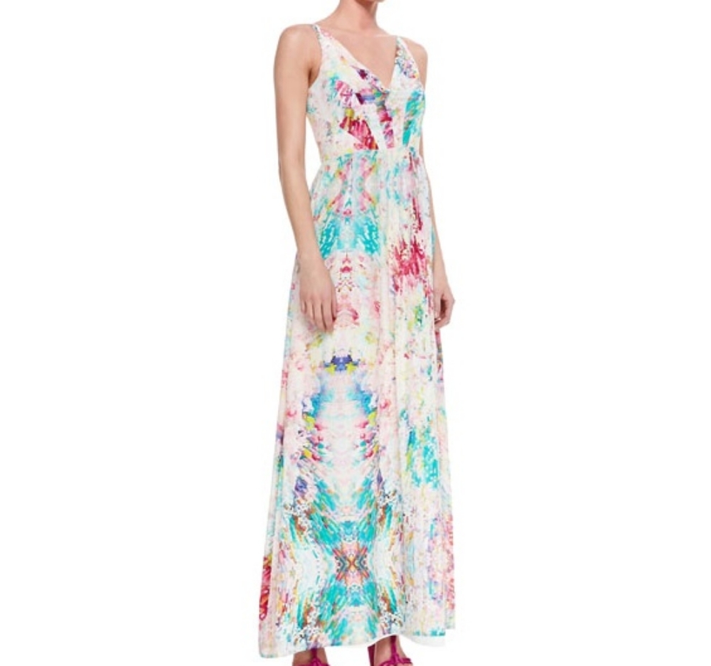 Kelli and Talulah Glam Garden Silk V Neck Maxi XS